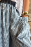 Arbi Gingham Pocket Culotte Pant Denim